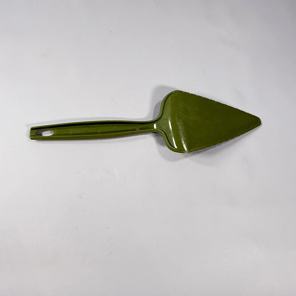 VTG Foley Pie Cake Server Kitchen Tool Avocado Green Nylon Plastic Retro MCM 10
